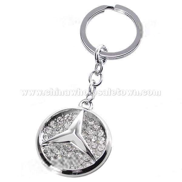 Car Mark Style Stainless Steel Keychain-Benz-Silver