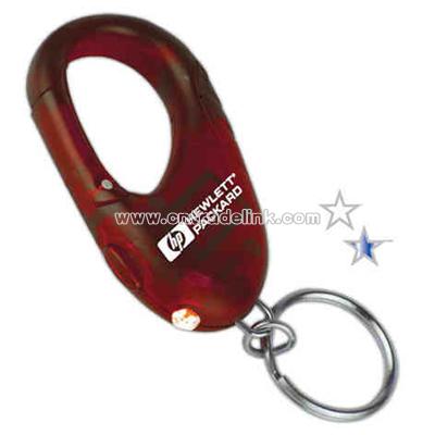 Carabineer flashlight with powerful LED bulb