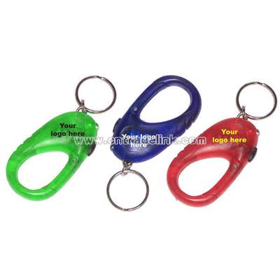 Carabiner, flashlight, key ring