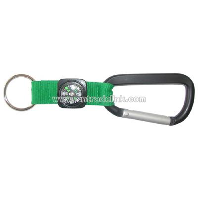 Carabiner Wih Lanyard Attached Compass