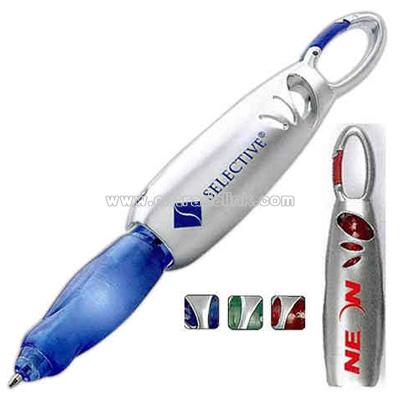 Carabiner flip light-up pen