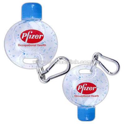 Carabiner key chain with hand cleaner