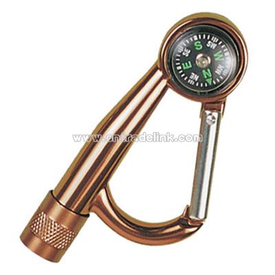 Carabiner with LED Light and Compass