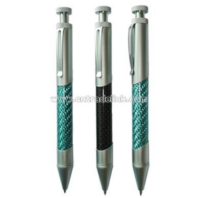 Carbon Fiber Ballpen with Brass/Carbon Fiber Pen Barrel and Chrome Parts