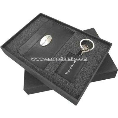 Card / note holder and key holder gift set