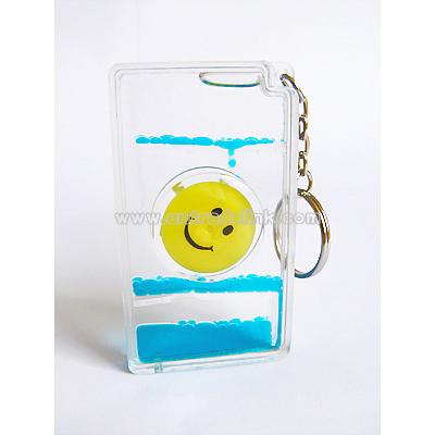 Card Shape Smile Liquid Keychain