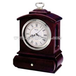 Carriage clock in solid wood case