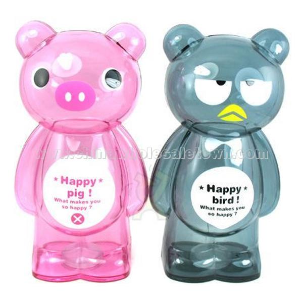 Cartoon Teddy Bear oversized transparent money bank