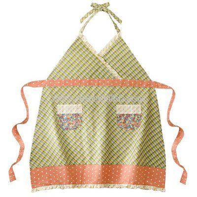 Casual Home Plaid Full Apron - Green