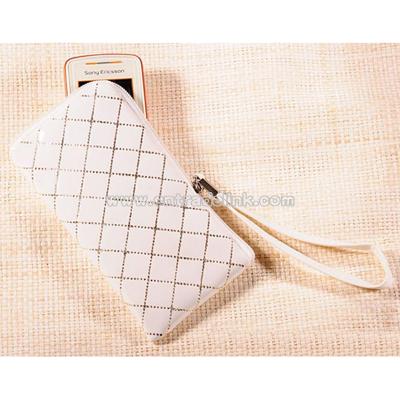 Cell Phone Carrying Case with Zipper & Hand Strap