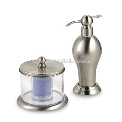 Centric Lotion Dispenser and Combination Jar by Wamsutta