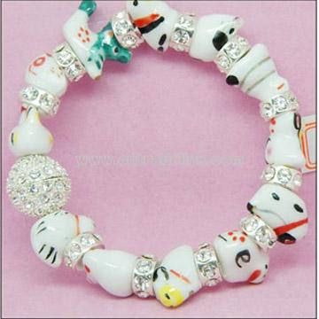 Ceramic Pearls Crystal Bracelet