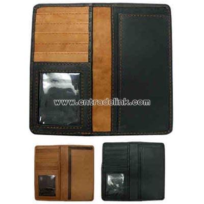 Check book cover wallet with credit card pockets