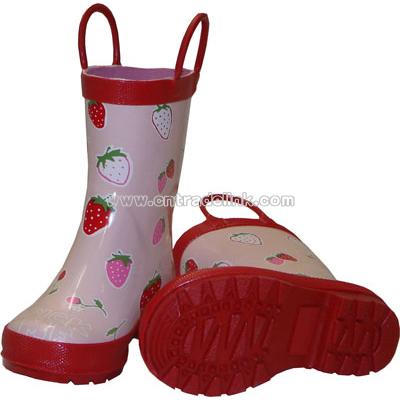 Children's Strawberries Rainboots