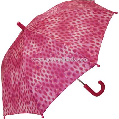 Children's Totes Stick Pink Flowers Umbrella