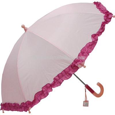 Children's Two Tone Ruffle Pink Umbrella