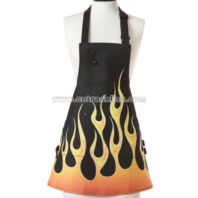 Children's/Women's Utility Bib Apron, Flames