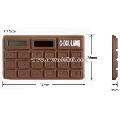 Chocolate Looking 8 digit dual power calculator