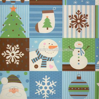 Chocolate Santa and Snowmen Wrapping Paper