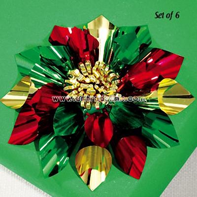 Christmas Flower Bows Set of 6