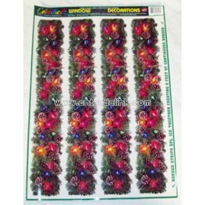 Christmas Garland Window Decoration Cling