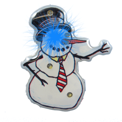 Christmas Snowman Flashing Badge