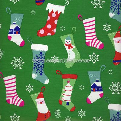 Christmas Stockings Wrapping Paper 24 in. x 100' Cutter Box