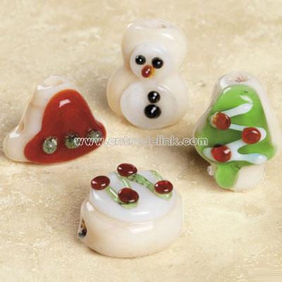 Christmas Sugar Cookie Lampwork Glass Bead Mix