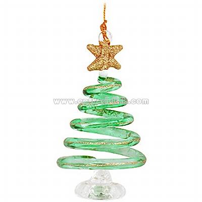 Christmas Tree Spun Glass Ornament