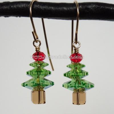 Christmas tree earrings