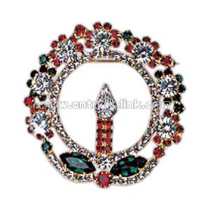 Christmas wreath pin