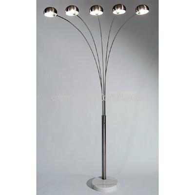 Chrome Adjustable Five Arm Floor Lamp