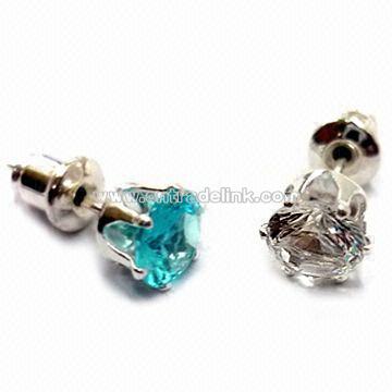 Classical Imitated Zircon and Alloy Earrings