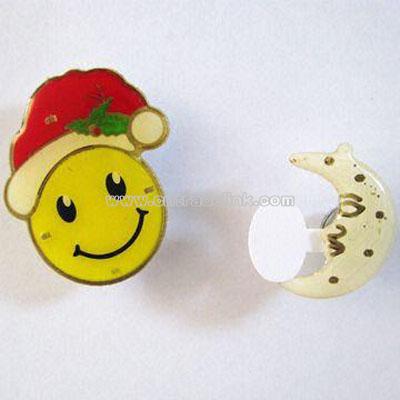 Claus Badge LED Badge/Flashing Lapel Pin