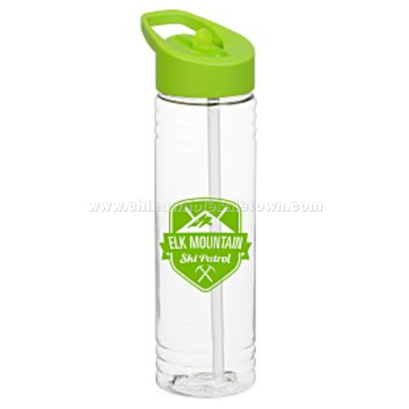 Clear Impact Halcyon Water Bottle with Flip Straw - 24 oz.