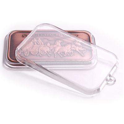 Clear Lucite Capsule with tab for bar