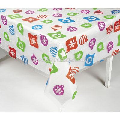 Clear Table Cover With Colorful Ornaments