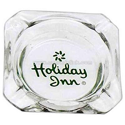 Clear glass ashtray