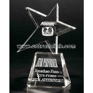 Clear optical crystal star award