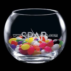 Clear smooth bowl shaped vase