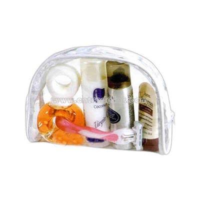 Clear vinyl cosmetic bag