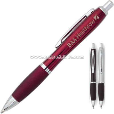 Click action brass barrel ballpoint pen