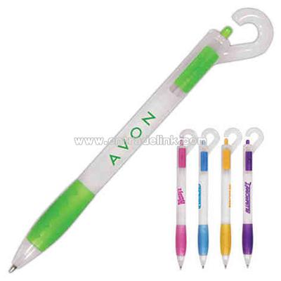 Clip pen with carabiner clip