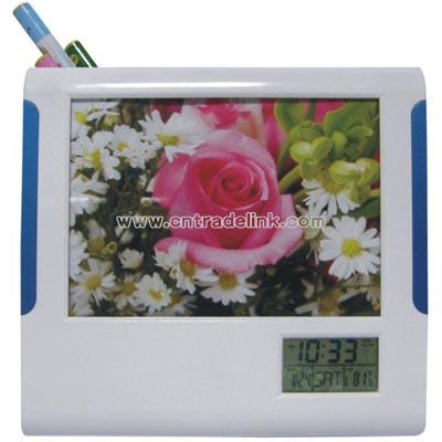 Clock Photo Frame with Detachable Pen Holder