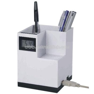 Clock USB HUB with Pen Holder