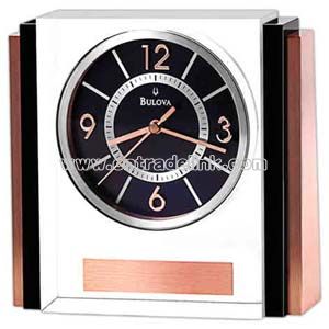 Clock with crystal case