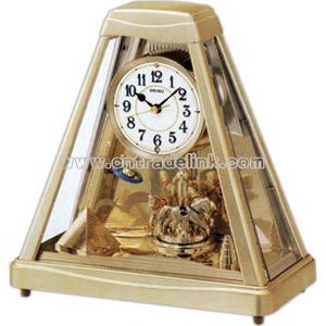Clock with gold tone case