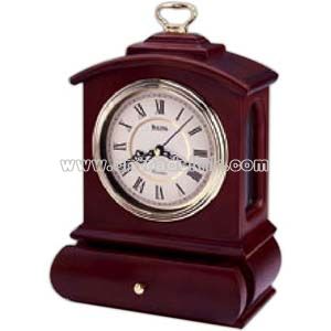 Clock with solid wood case