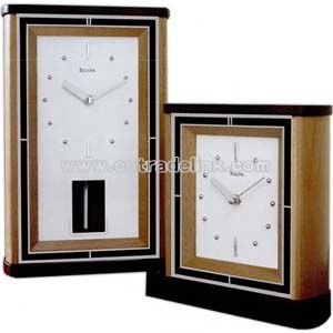 Clock with solid wood case