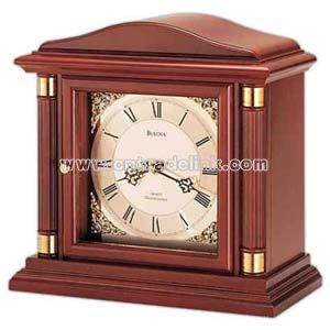 Clock with solid wood case